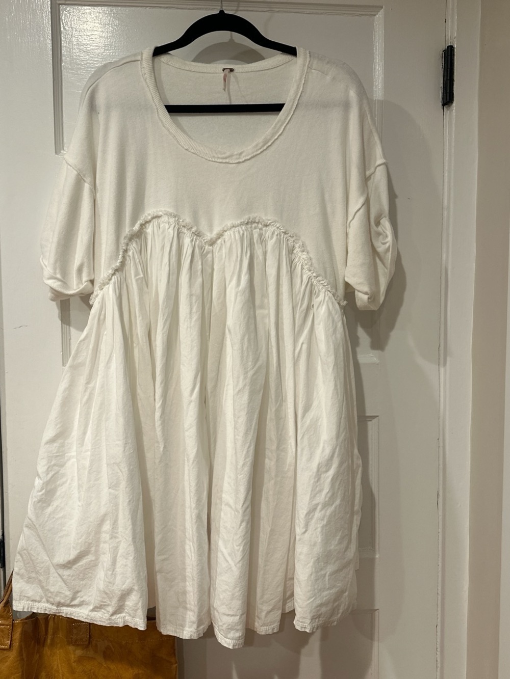 Free People White Babydoll Short Sleeve Dress - Picture 4 of 5